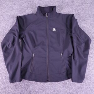 Nike ACG Jacket Womens Small Black Softshell Fleece Lined Full Zip Pockets